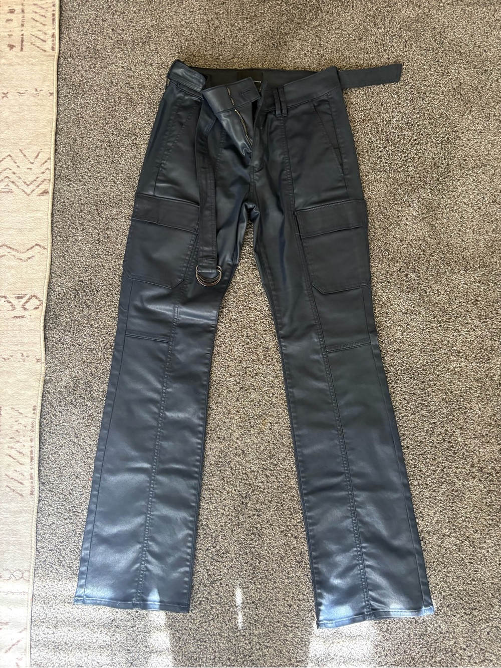 WHBM High-Rise Coated Cargo Bootcut Jean